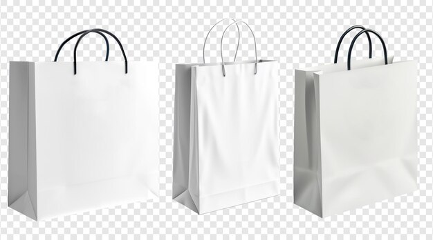 Stylish white shopping bag with handle in set of three