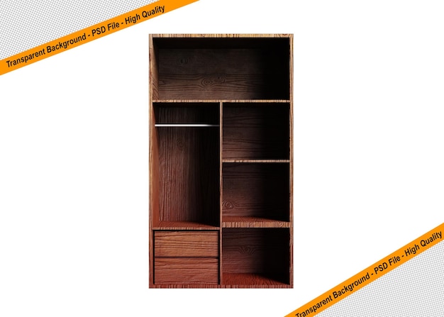 Stylish wooden wardrobe 3d model