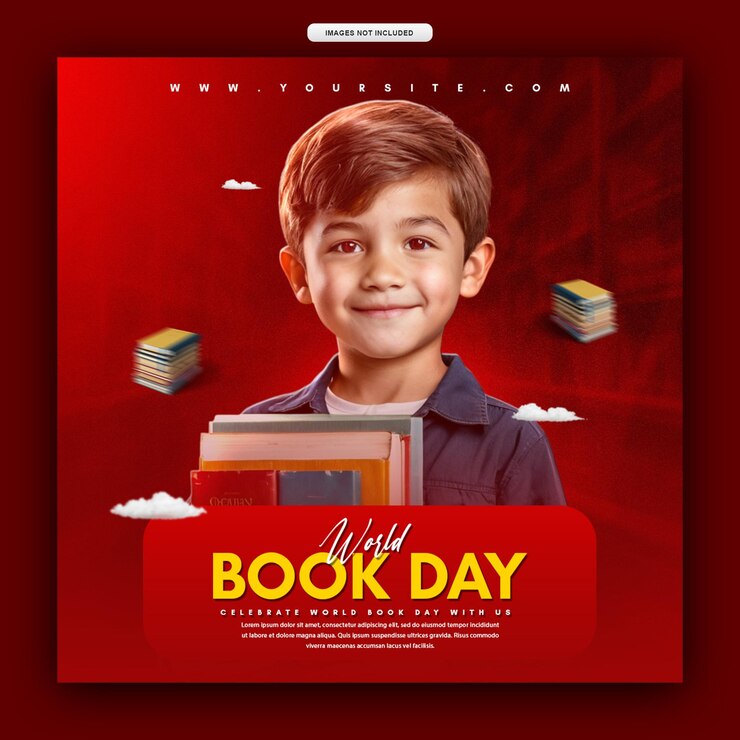 Stylish World Book Day Marketing Design Free Psd