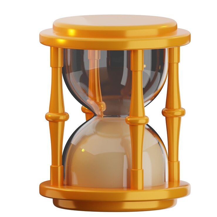 PSD stylish yellow hourglass timer