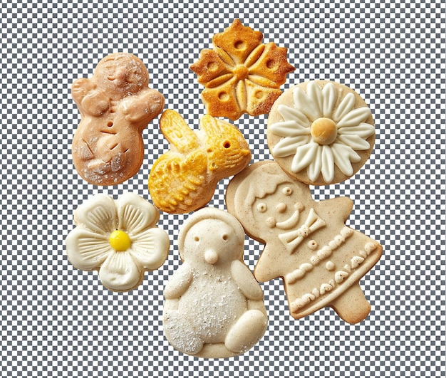 Stylish and yummy easter themed cookie stamps isolati su uno sfondo trasparente