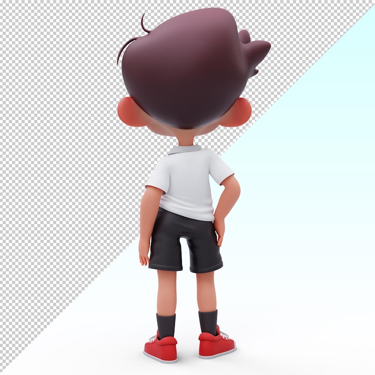 PSD stylized 3d boy with cute features