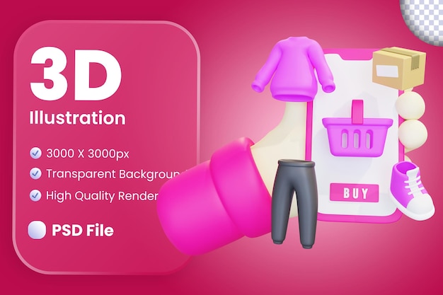 Stylized 3d ecommerce illustration design