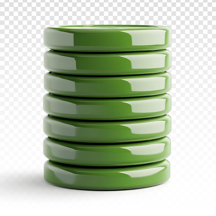 PSD stylized 3d green money stack on white background