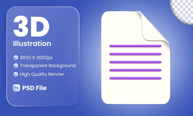 PSD documento d'ufficio 3d stilizzato
