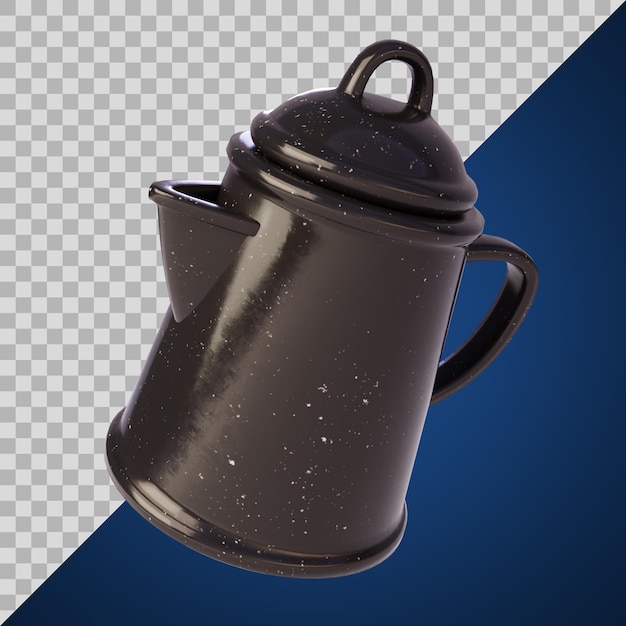 PSD stylized enamelware pot