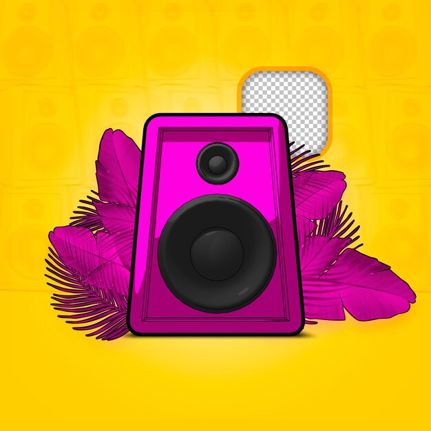 PSD stylized pink speaker