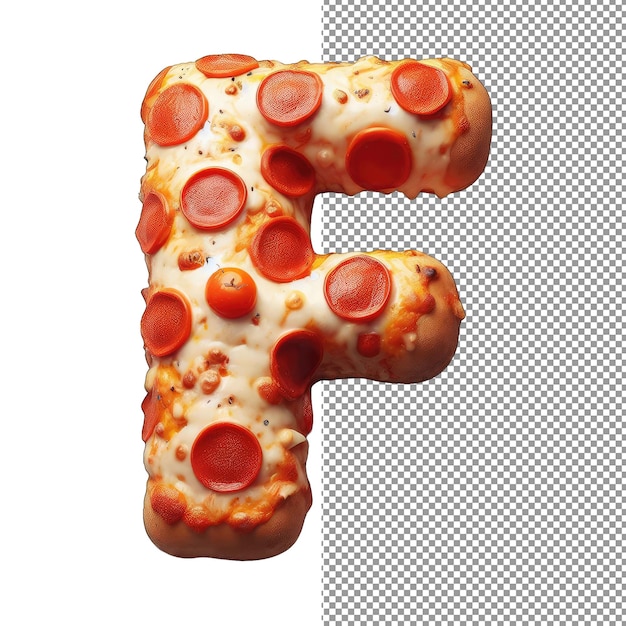 Stylized pizza alphabet display png