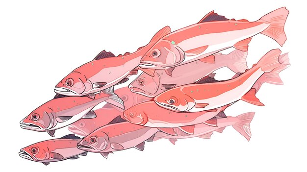 PSD stylized salmon cutout