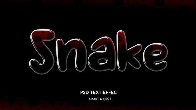 PSD Текстовый эффект стилизованной змеи