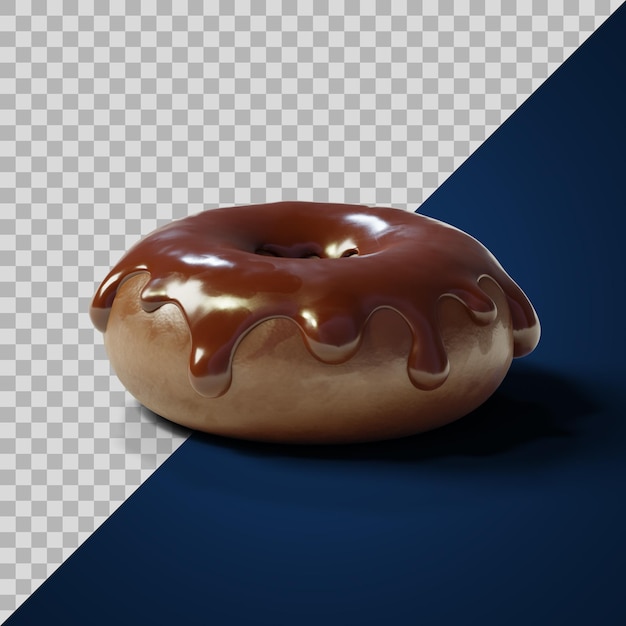 Stylizowany czekoladowy pączek 3D