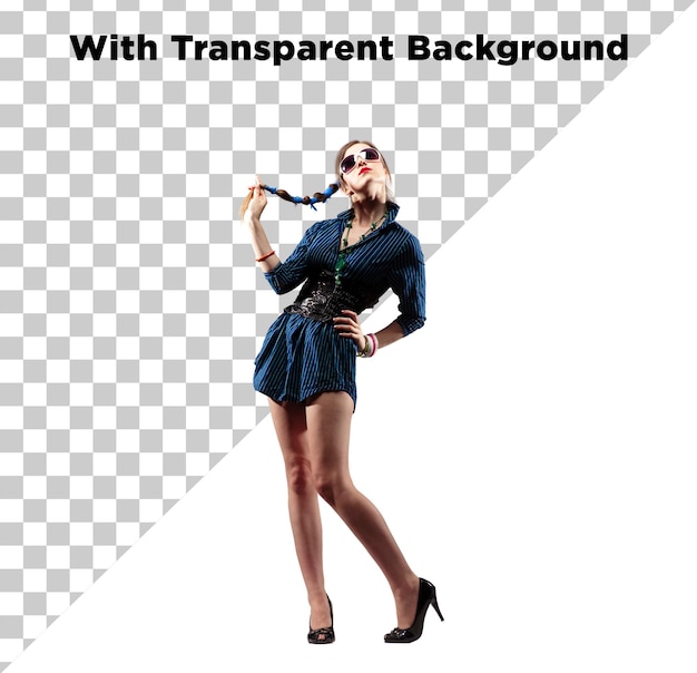 Stylo Female Model on Isolated Transparent Background