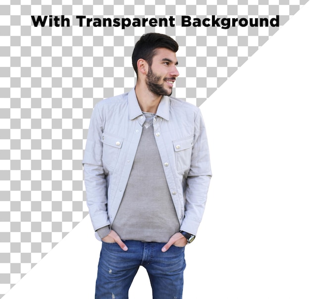 Stylowy model pozujący PNG PSD izolowany na przezroczystym tle