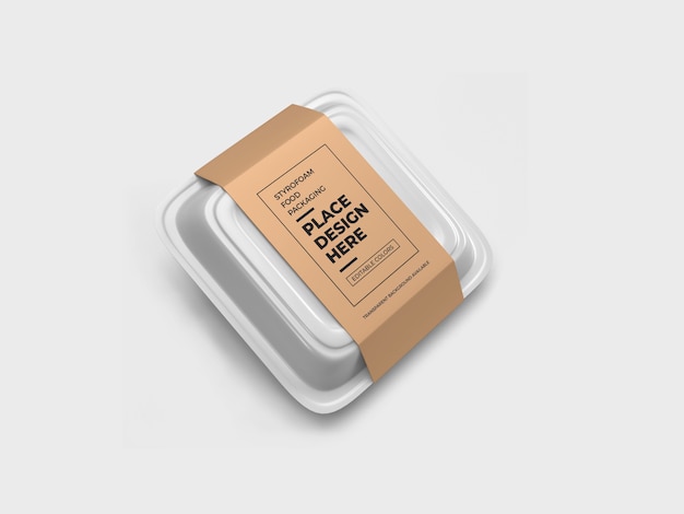 Styrofoam Food Box Packaging Mockup Design Isolated