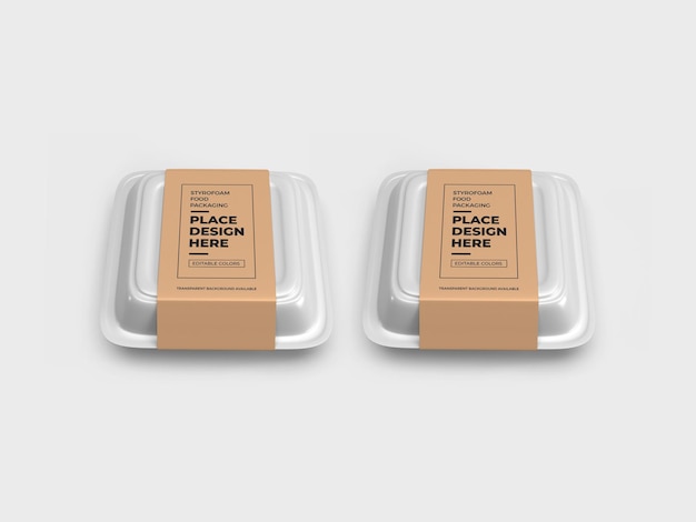 Styrofoam food box packaging mockup