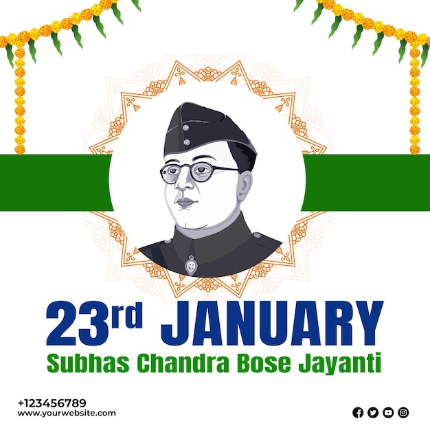 PSD 수바시 <unk>드라 보스 (subhash chandra bose jayanti) 인스타그램 포스트