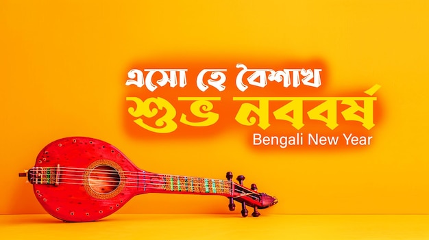 PSD subho nobo borsho or bengali happy new year wishes greeting banner