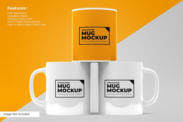 Sublimation mug mockup front view