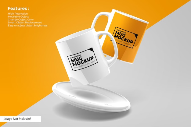 Sublimation mug mockup front view