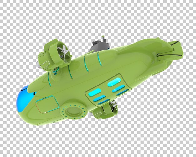 PSD 透明な背景の潜水艦3dレンダリングイラスト