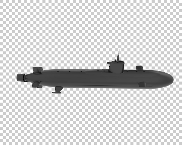 PSD submarine on transparent background 3d rendering illustration