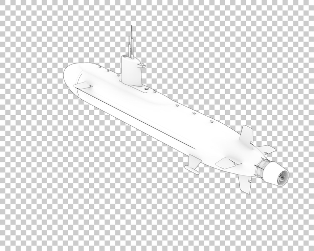 submarine on transparent background 3d rendering illustration
