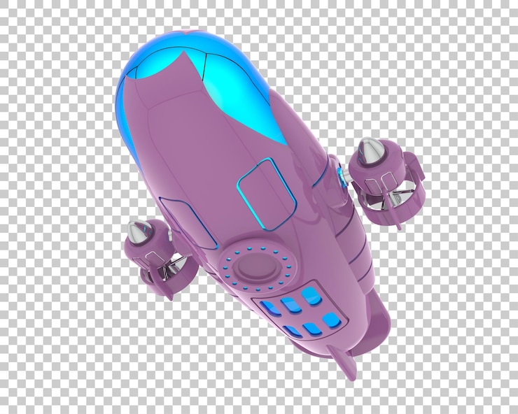 PSD submarine on transparent background 3d rendering illustration