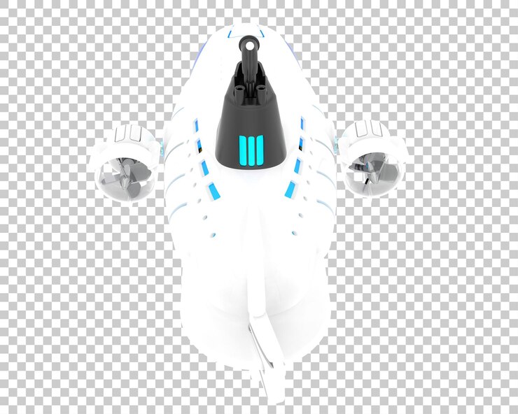 PSD submarine on transparent background 3d rendering illustration