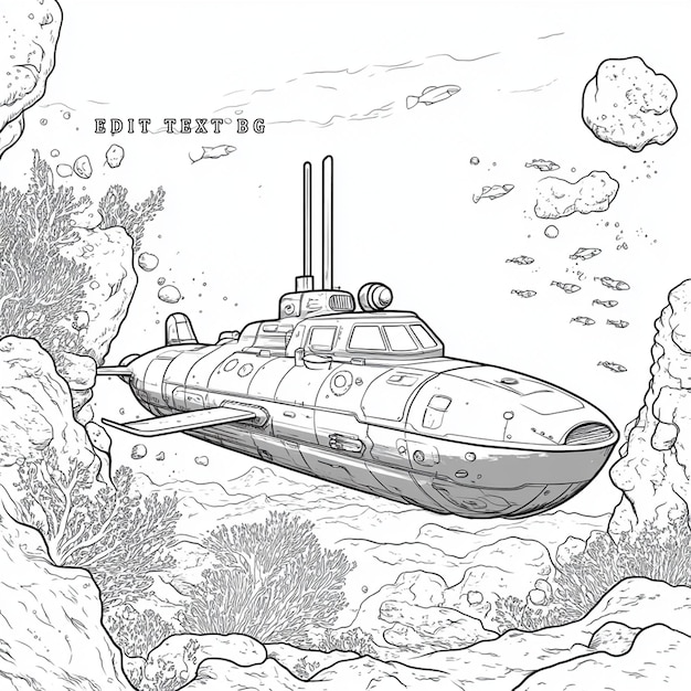 submersible vessel navigating underwater coral reef