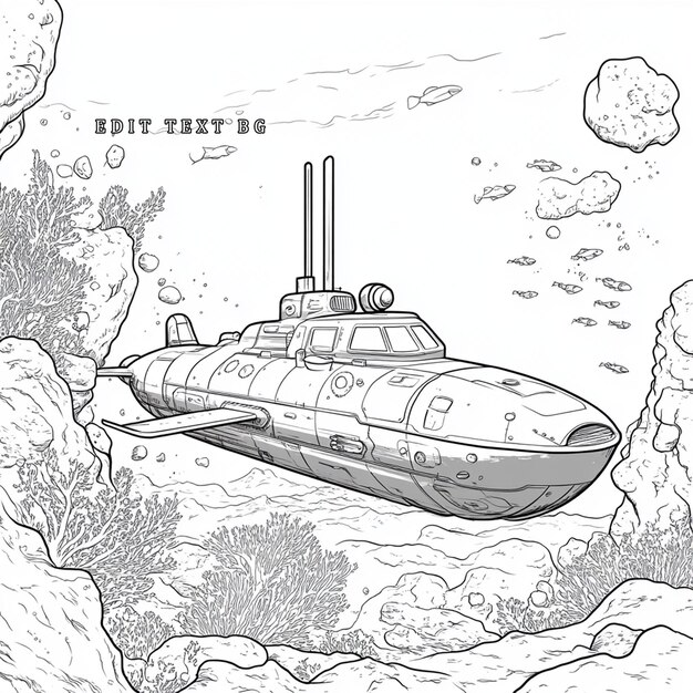 submersible vessel navigating underwater coral reef