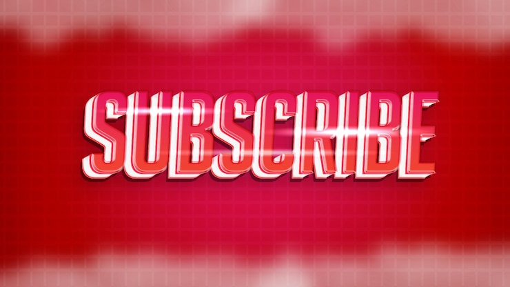 PSD subscribe 3d tect effects