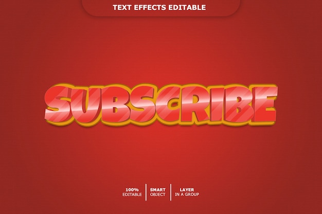 Subscribe 3d text style effect