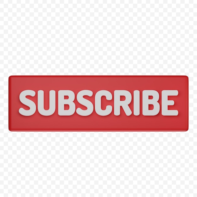 PSD subscribe button 3d illustration