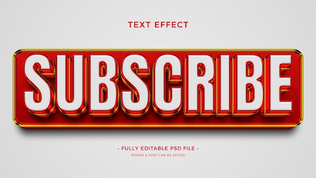 Subscribe  button text effect