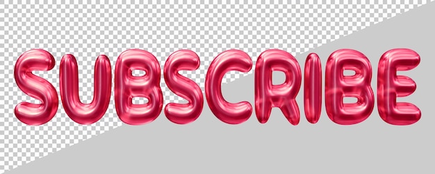 subscribe text design with 3d modern effect style