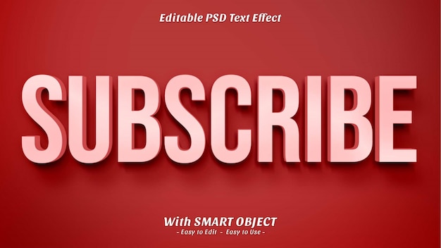 PSD subscribe text style effect