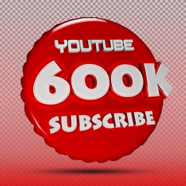 Subscribe of youtube number 3d red 00k