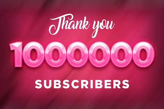 Subscribers celebration greeting banner with pink design