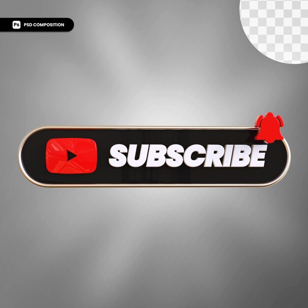 PSD subskrybuj youtube 3d