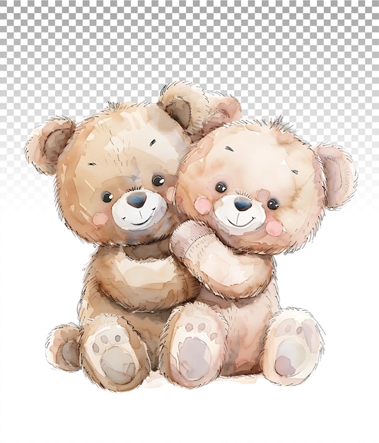 PSD subtelny akwarel teddy bear clipart design