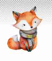 PSD sottile acquerello fox clipart design