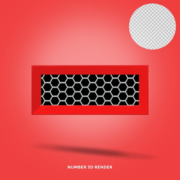 Subtract 3d render red color with elements template Premium Psd