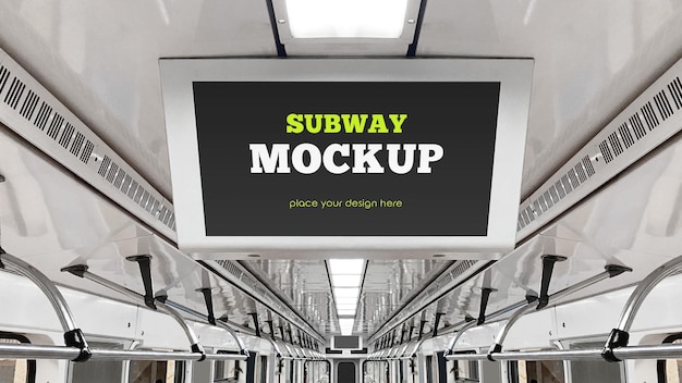 PSD subway advertising mockup psd template