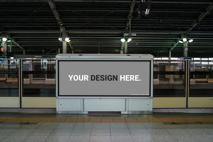 PSD subway scenery and advertising mockup