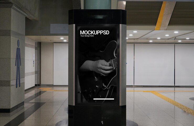 PSD subway scenery and advertising mockup