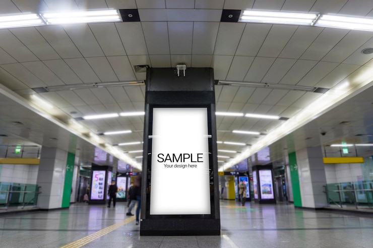PSD subway scenery and advertising mockup
