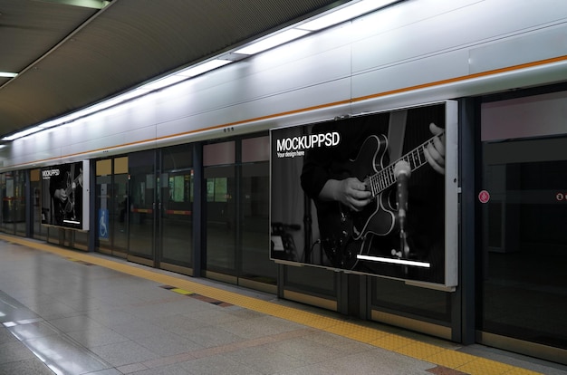Subway Scenery and Advertising Mockup