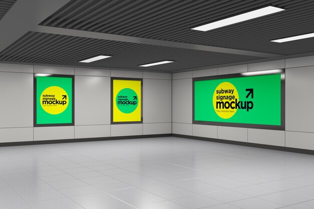 Subway Signage Horizontal Mockup