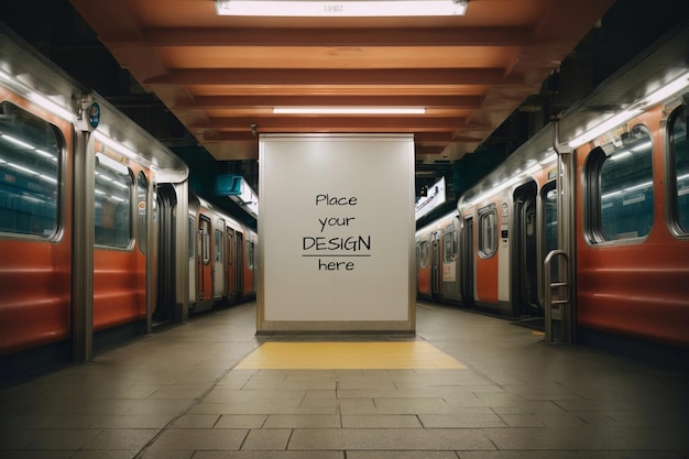 PSD subway station advertising mockup psd