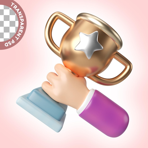 Success trophy 3d illustration icon